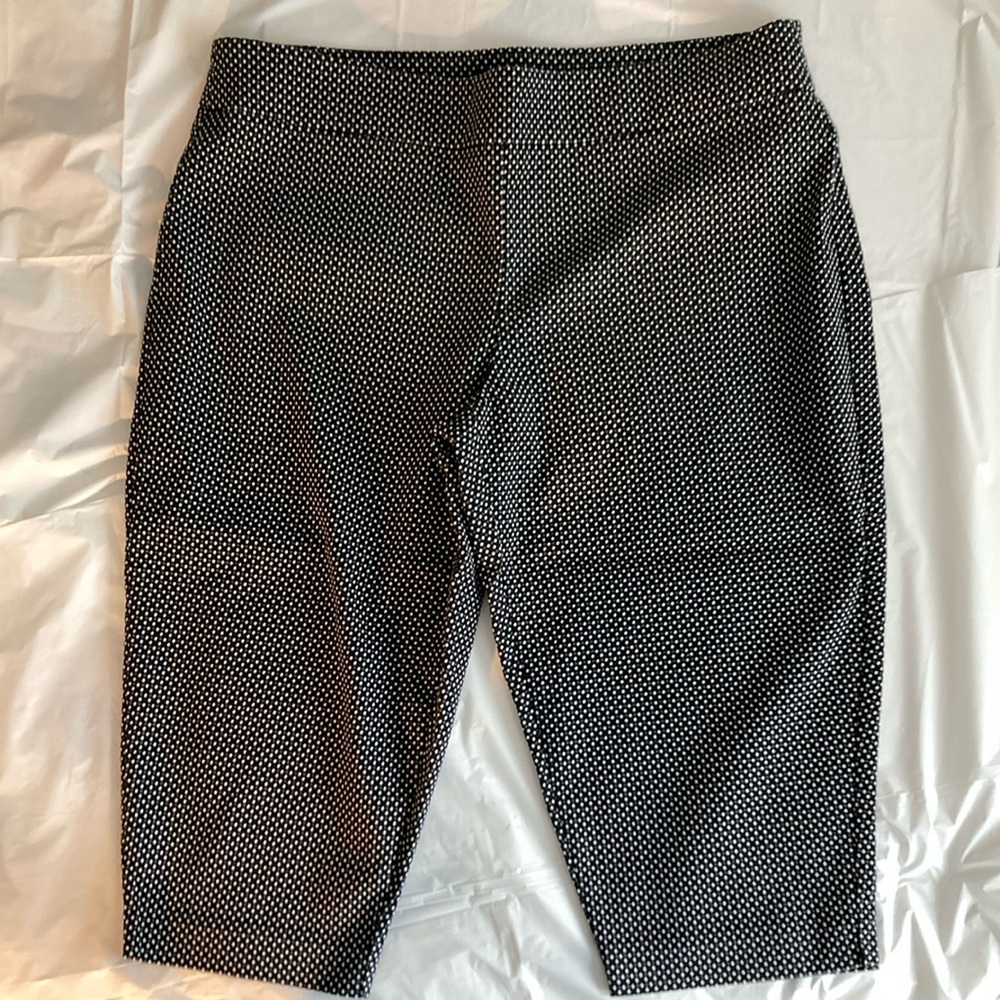 Black and White Capri Pants with Tailored Fit
